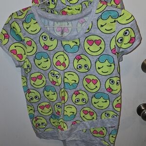 Justice Gray Emoji Print Kids Tee